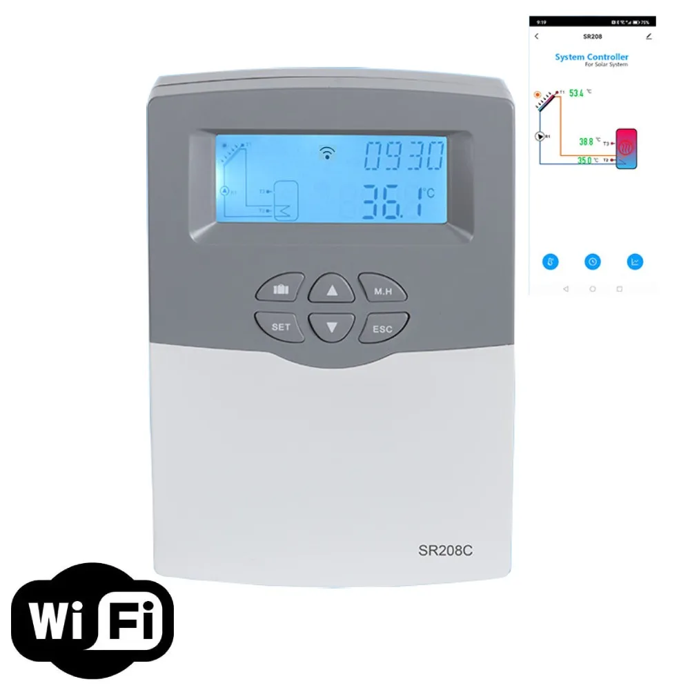 ตัวเลือกสินค้า เครื่องทำน้ำอุ่นพลังงานแสงอาทิตย์ Wi-Fi ควบคุมได้จากระยะไกล