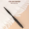 Hair Round Brush Comb Small Nylon Bristles Brush With Wooden Handle, For Curly Wavy Thick Thin Hair 4