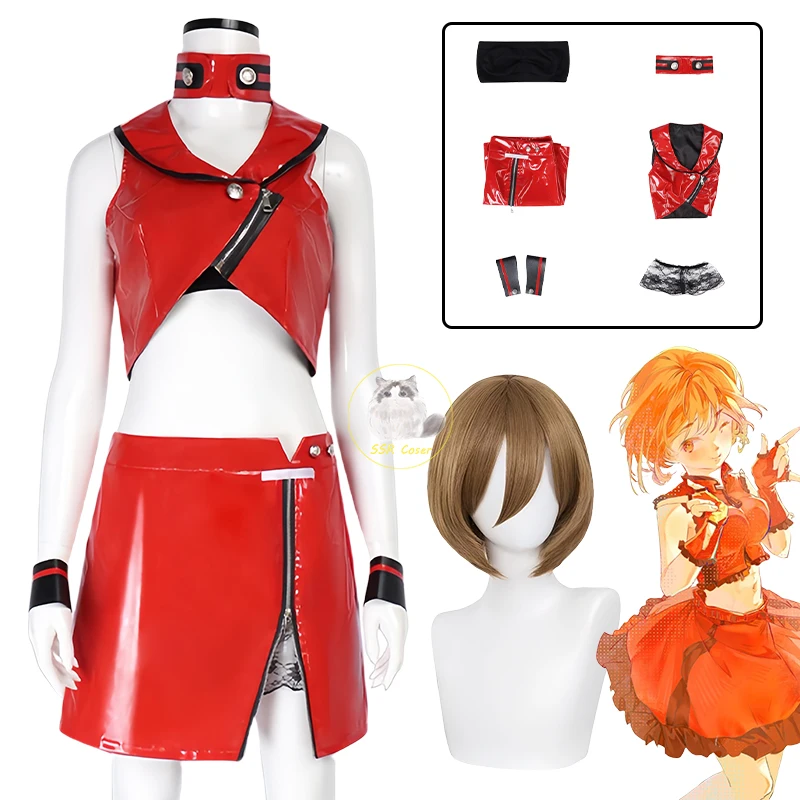 Meiko Cosplay Costume Wig Red Uniform Christmas Halloween Formula