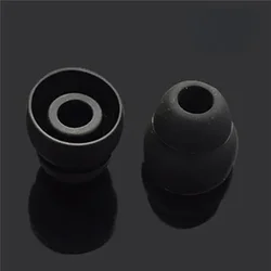 Dual - Layer Silicone Noise Reduction Earbud Tips - Universal Replacement Earplugs with Headphone Protection - 5 Pair (Black)