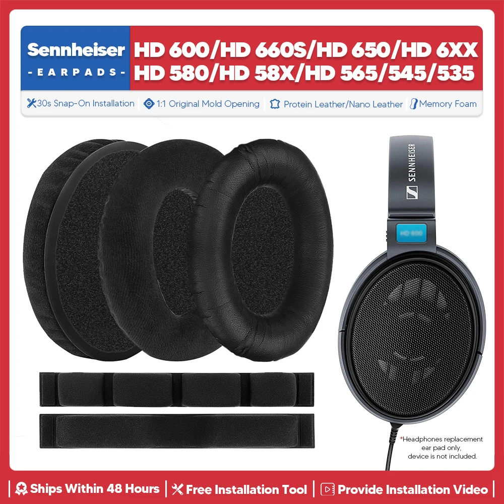 

Replacement Ear Pads For Sennheiser HD 600 660S 650 6XX 580 58X 565 545 535 Headphone Accessories Ear Cushion Memory Foam Cover