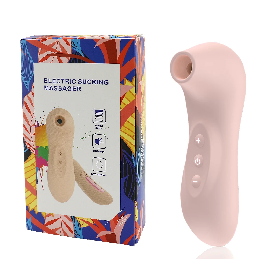 Vaikne nibude stimuleerija pastelsetes toonides, millel on kasutajasõbralikud juhtnupud, paikneb värvilise taustaga kastil, mis rõhutab toote mitmekülgsust ja kõrget kvaliteeti.