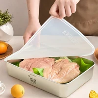 Boîte de conservation alimentaire hermétique pour réfrigérateur en acier inoxydable 304, réutilisable pour fruits, légumes et viandes 6