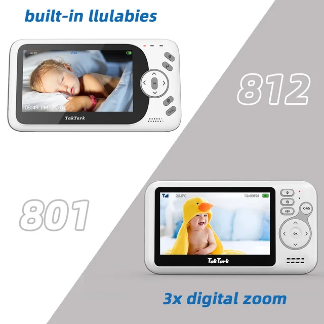 4.3 Inch Wireless Video Baby Monitor With Remote Pan Tilt Camera Two Way Intercom Auto Night Vision Kids Security Surveillance 6