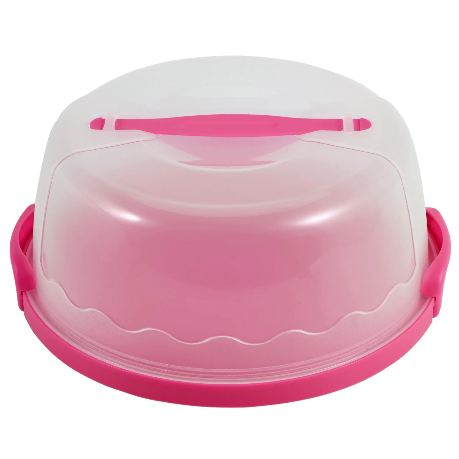 Round Cake Carrier Handheld Plastic Pastry Storage Holder Dessert