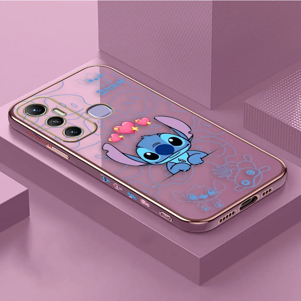thumbnail image 1 of Smooth E-TPU Phone Case Infinix TECNO POP SPARK 6 7 8 10 20 GO 20C CAMON 17 18 19 POVA 2 3 5 Case Anime Lilo Stitch Angel Couple, 1 of 5