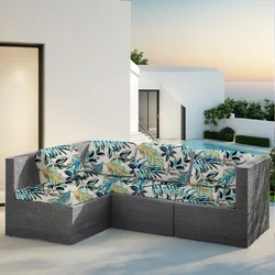 Tropical Leaf Print Waterproof Stretch Outdoor Sofa Covers - Patio Furniture Protectors Slipcovers - 1 - Seat Cover (01)