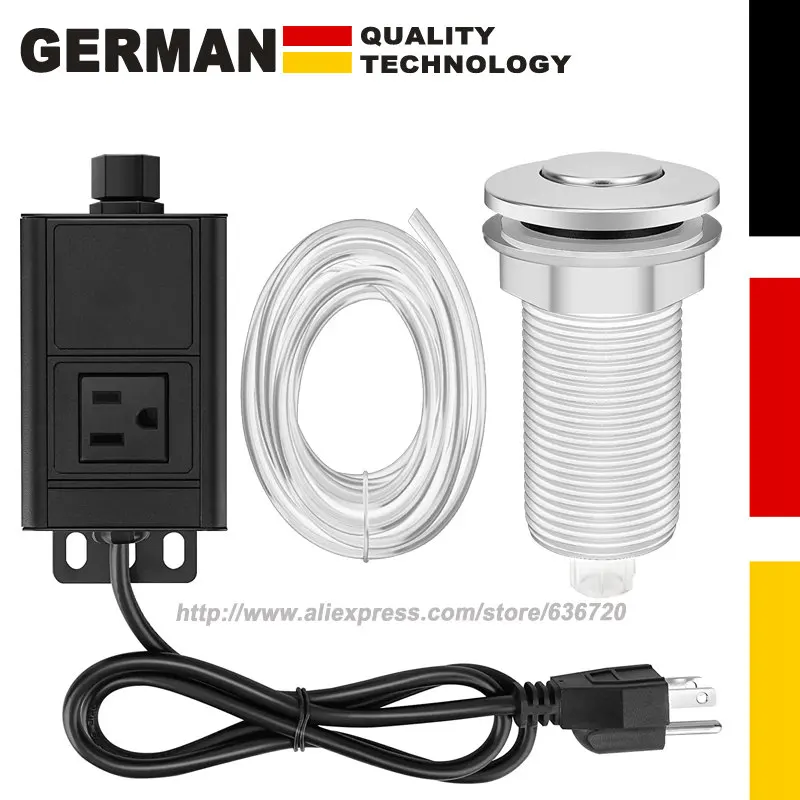 Garbage Disposal Air Switch Kit, Sink Top Air Push Button for Waste Disposer, Safe for Wet Hands