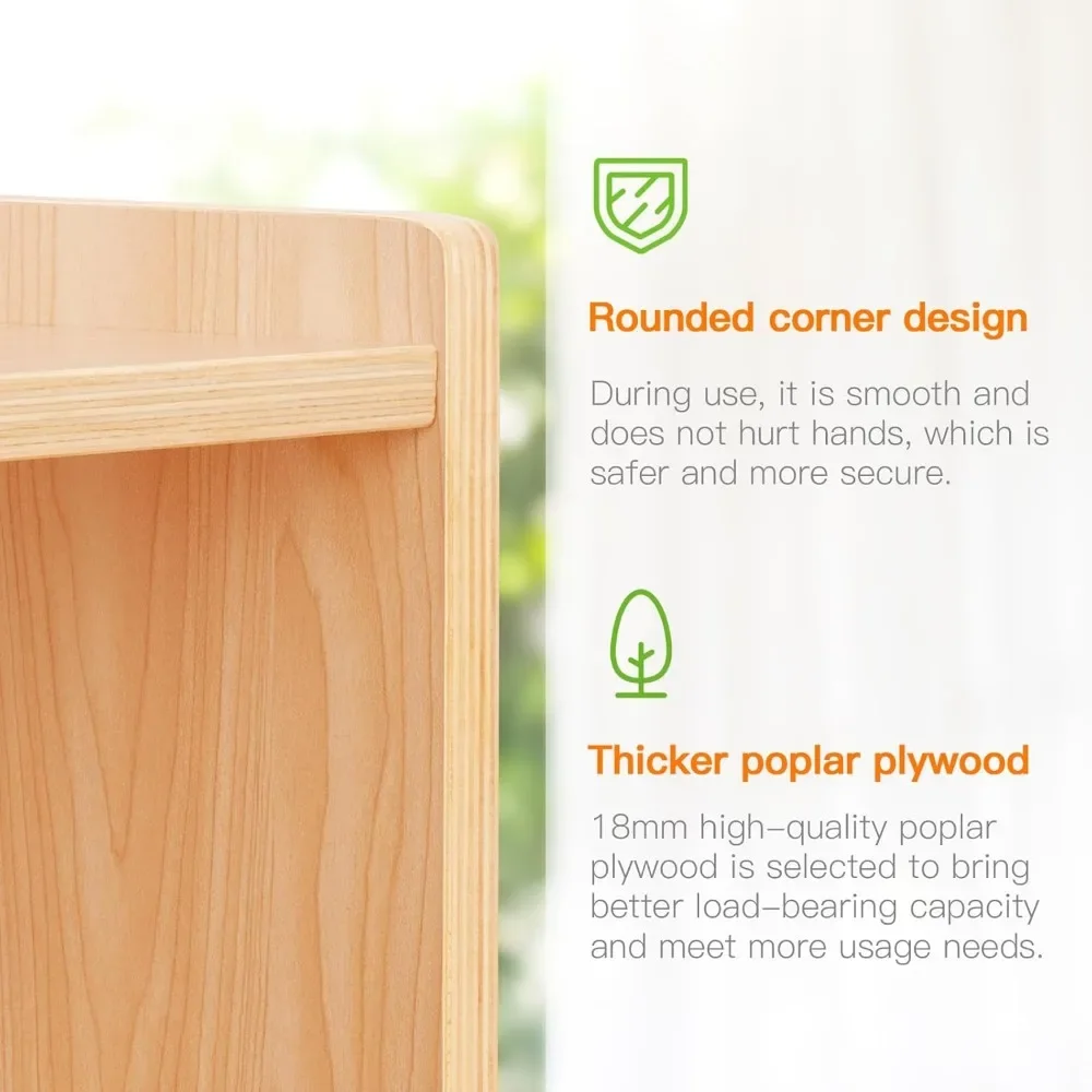 Shelf Toy Organizers and Storage, 31.5" H, 8-Compartment Wood Storage Cabinet, Montessori Bookshelf for Kids Room, Playroom 5