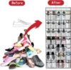 35 Pockets Over the Door Shoe Organizer Large Mesh Pockets With 4 Hooks Transparent Fabric Shoe Rack Storage Bag For Bedroom 3