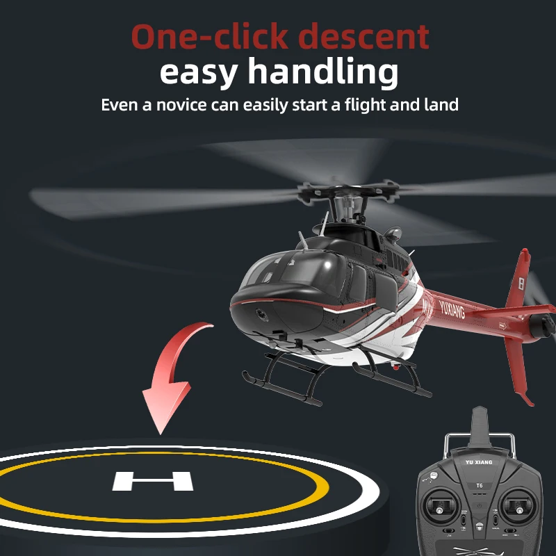 YuXiang F08 Bell 206 1/27 Scale RC Helicopter Dual Brushless Motors 6CH with Optical Flow Positioning 6-Axis Gyro for Beginner 2