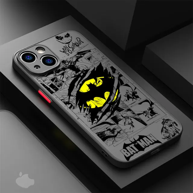 thumbnail image 1 of Phone Case for iPhone 12 Mini XS X 14 Pro Max 7 6S 8 Plus SE 15 11 Pro XR 13 B-Batman Spider S-Superman logo Soft Silicone Cover, 1 of 5