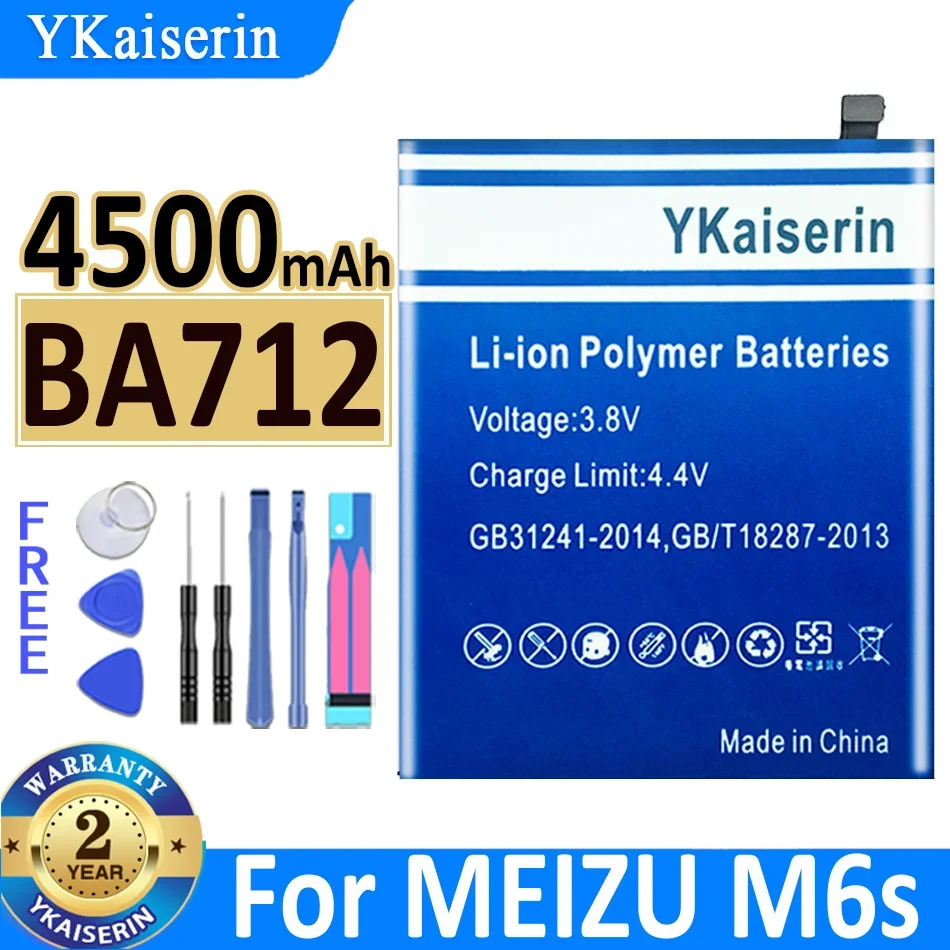 

Аккумулятор ykaisin BA712 на 4500 мА · ч для MEIZU M6s, для Meilan S6 Mblu S6 M712Q/M/C M712H