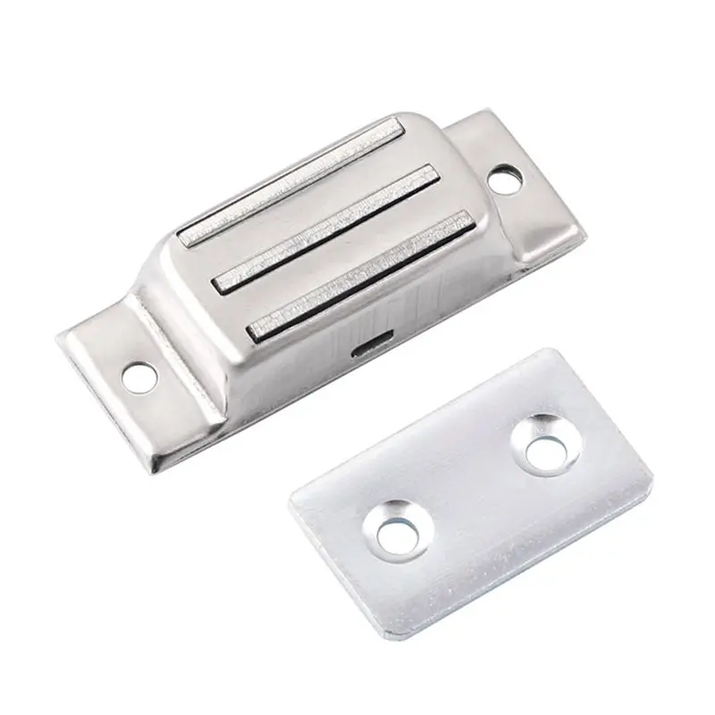 Cabinet Door Magnetic Catch Furniture Closet Catches Latch with 2 Strong Magnets Stainless Steel Kitchen Cupboard Closure Catch