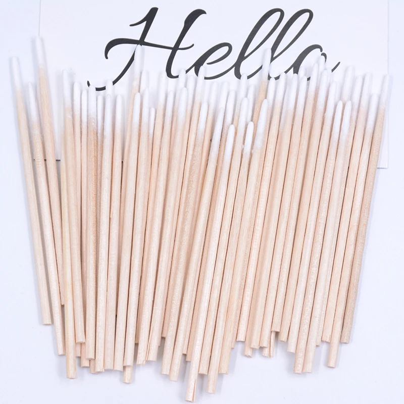 Bamboo Makeup Cotton Swabs Box Transparent Cosmetics Cotton Pads Holder Plastic Container Bathroom Organizer Buds