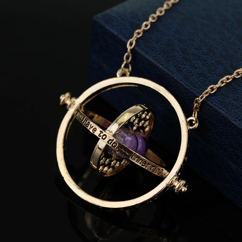 Necklace Pendant 3 Colors Time Turner Pendant Necklace Movie Theme Choker Jewelry Cosplay Gifts for Men Women