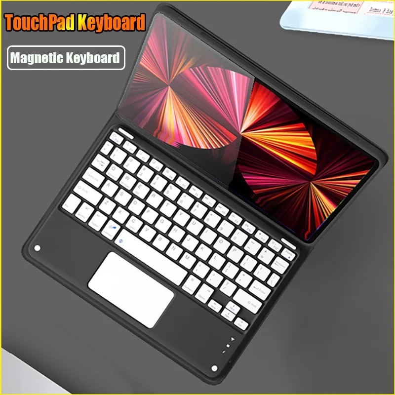 

for OPPO Realme Pad X 11" 2022 Case with Touchpad Keyboard English Thai Detachable Keyboard Leather Cover for Realme Pad 10.4