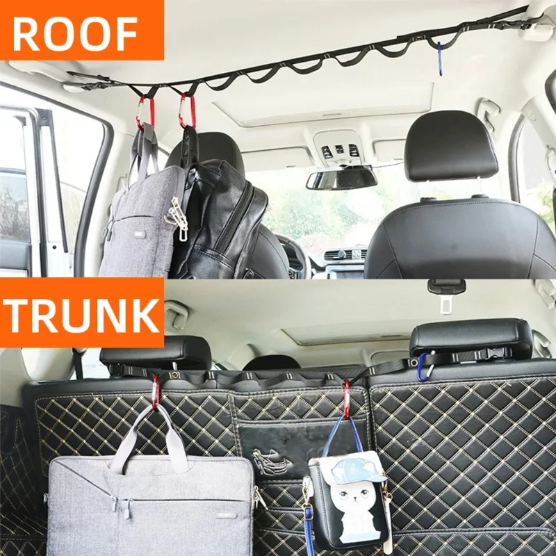 1PC Car Hanger Rod Trunk Lanyard Car SUV Telescopic Cloth Rack Outdoor Camping Travel Accessories Hanger