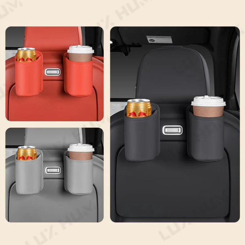 자동차 뒷좌석 컵홀더, 뒷좌석용 미니 방수 PU 가죽 휴지통 우산 홀더 차량용 정리함