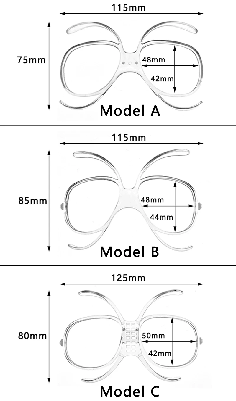 LOCLE Professionelle Ski Brille Myopie Rahmen Adapter Schnee Skifahren Gläser Eingebettet Sonnenbrille Adapter Myopie Inline Rahmen – Detail 4