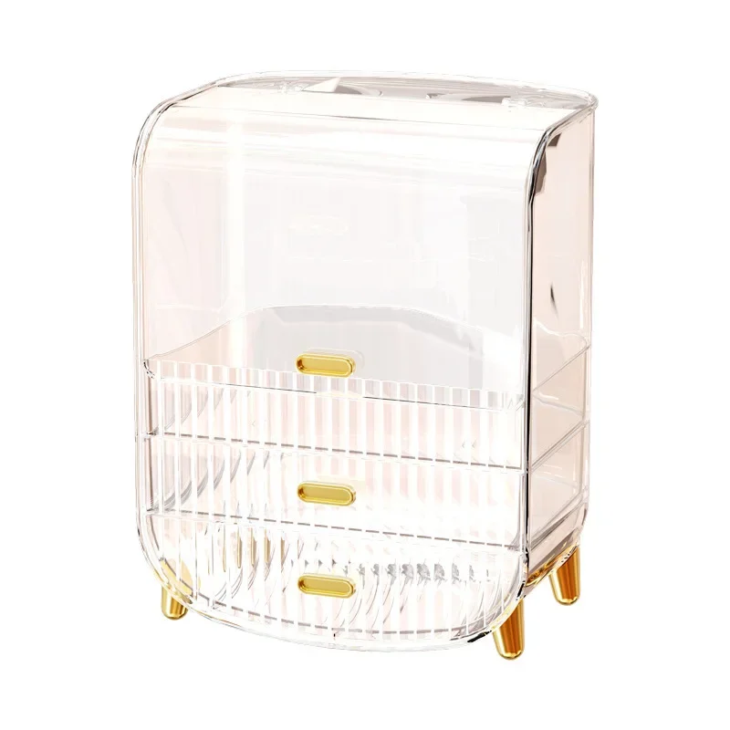 Cosmetic Storage Box, Seamless Dust-Proof Organizer, Transparent Storage Case, Large Capacity Box for Makeup 6