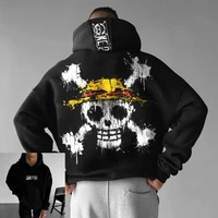 One Piece felpa con cappuccio oversize unisex con teschio Mugiwara 7