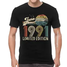 

Men's Vintage Established Born In 1991 T Shirts Novelty 30 Years Old 30th Birthday Tshirt T Shirt Cotton Oversized Tee Tops