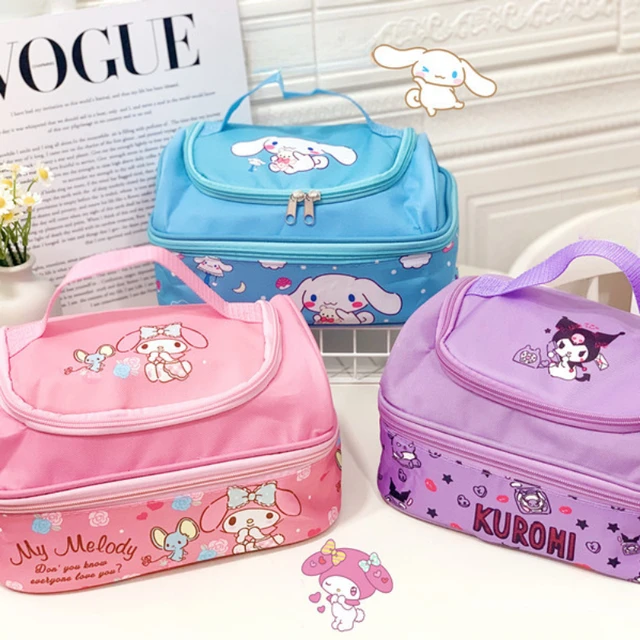 Sanrio Hello Kitty Lunch Box Kuromi Cinnamoroll My Melody Keep Warm Keep  Cold Portable Lunch Box Bag Large Capacity Storage Bag 