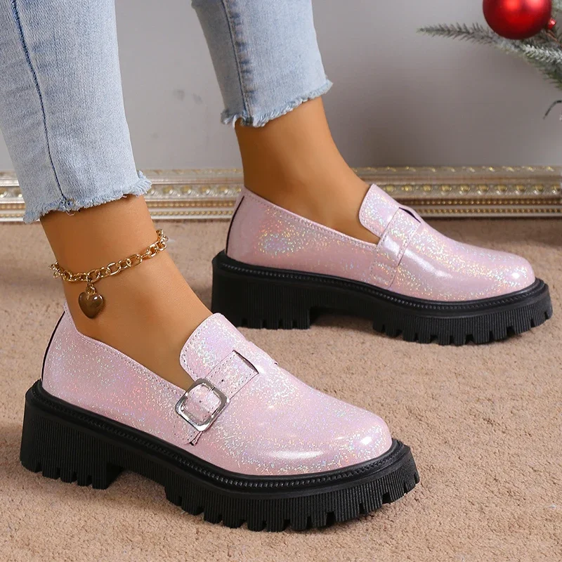 

Осенние женские блестящие ботинки на плоской подошве, Повседневные Удобные Прогулочные кроссовки на платформе, новинка 2024, дизайнерская женская обувь