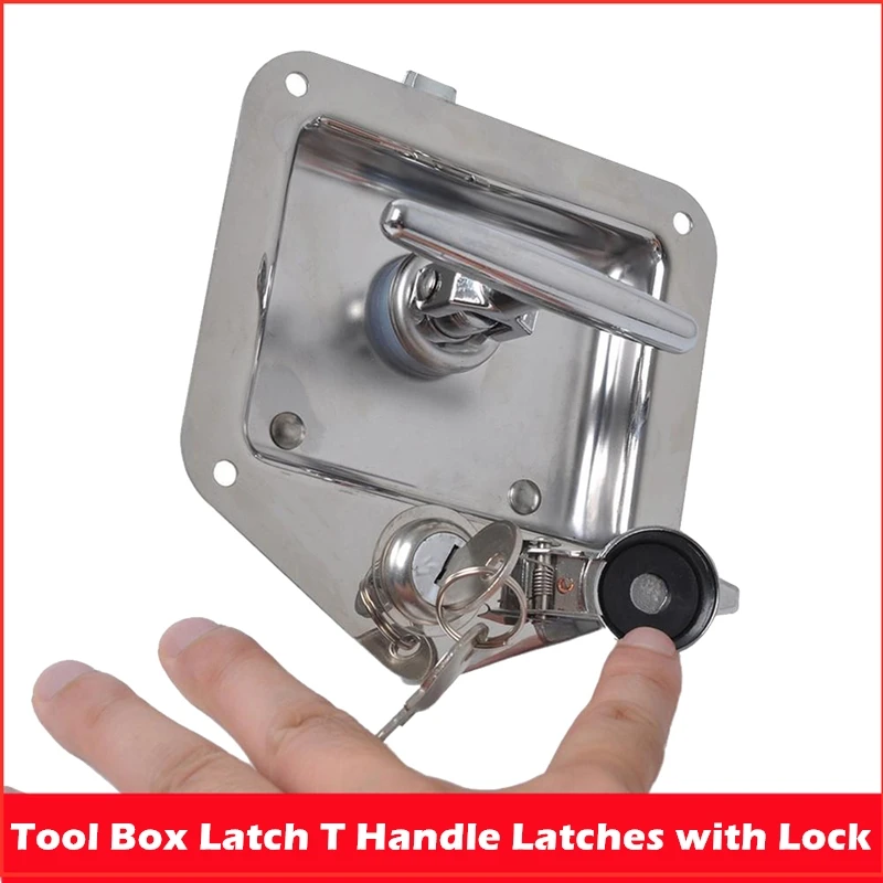 Truck Tool Box Lock Replacement with Keys, 2 Pcs Tool Box Latch, Stainless Steel Toolbox Paddle Panel Lock for Truck, Trailer, RV, UTV, ATV Box (2