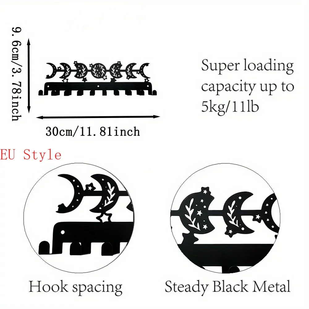 

Cute Moon Wall Coat Storage Rack Hooks Metal Cup Rack for Keys Hats Clothes Home Decor Key Holder Wall hooks Outdoor deco