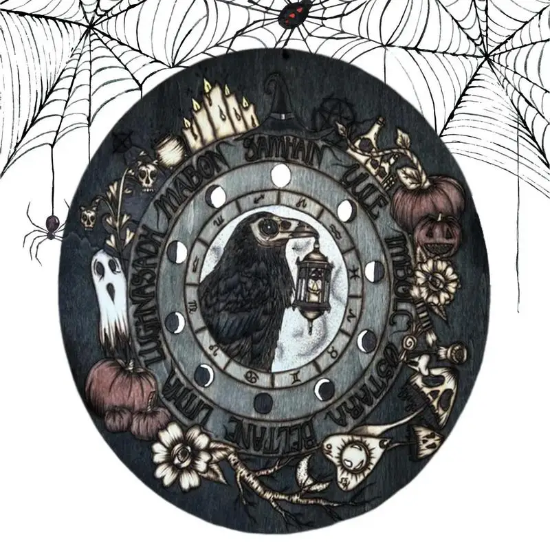 

Halloween Door Sign Wooden Wall Crafts Halloween Decoration 31cm/12.2inch Scary Wooden Plates Rustic Party Supplies For Indoor