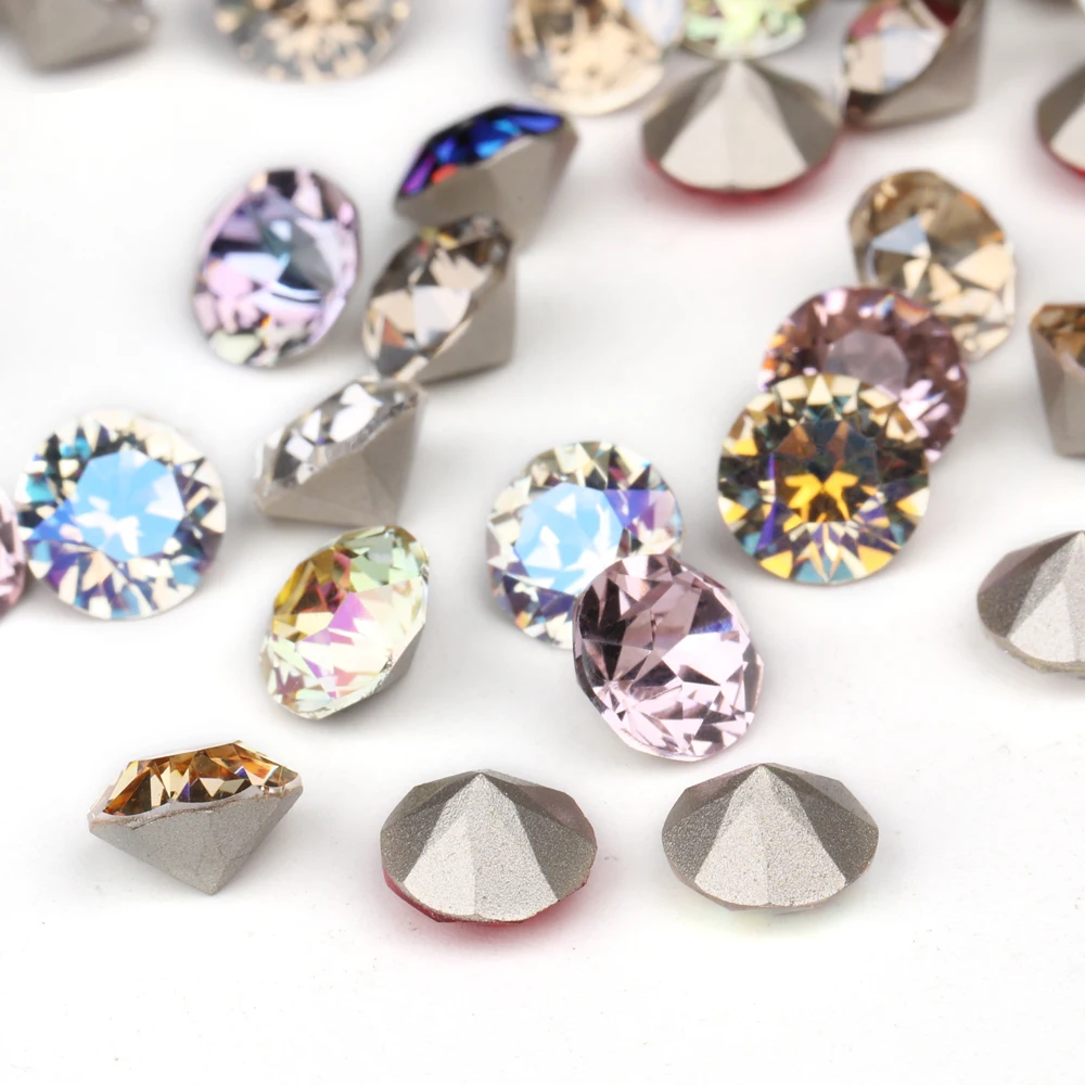 4–10 mm Pointback-Glas-Strasssteine, rot, rosa, weiß, Strass für Nageldekoration, glitzernde Nagel-Charms, Edelsteine, runde Glasperlen – Detail 5