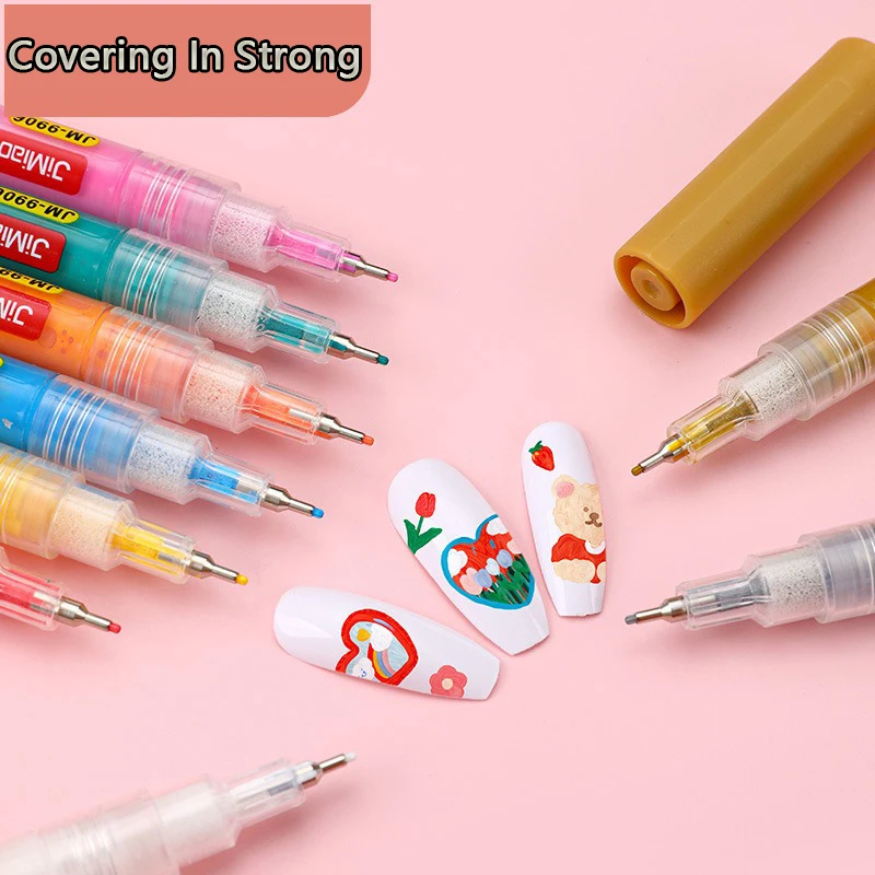 12 Colors Art Graffiti Pen Set, Acrylic Paint Pens Fine Tip Nail Pens for  3D Nail Art Marker Line Drawing, Dotting, DIY Manicure - AliExpress