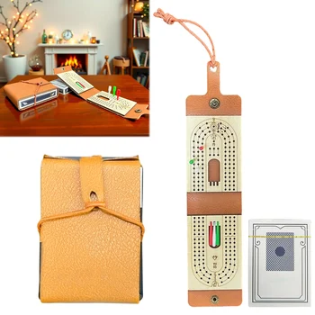 Set da gioco Cribbage con carte da gioco, 6 picchetti, divertente gioco da tavolo per 2-4 giocatori, gioco di carte portatile per adulti e bambini