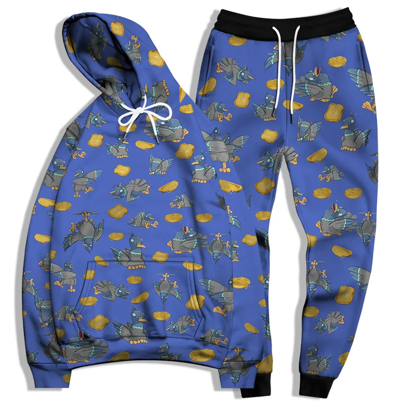 Autumn Animals Duck 3D Printed Hoodie Suit Men Sweatshirts Sweatpants Casual Fashion Two Piece Tracksuit Set Men's Clothing 3