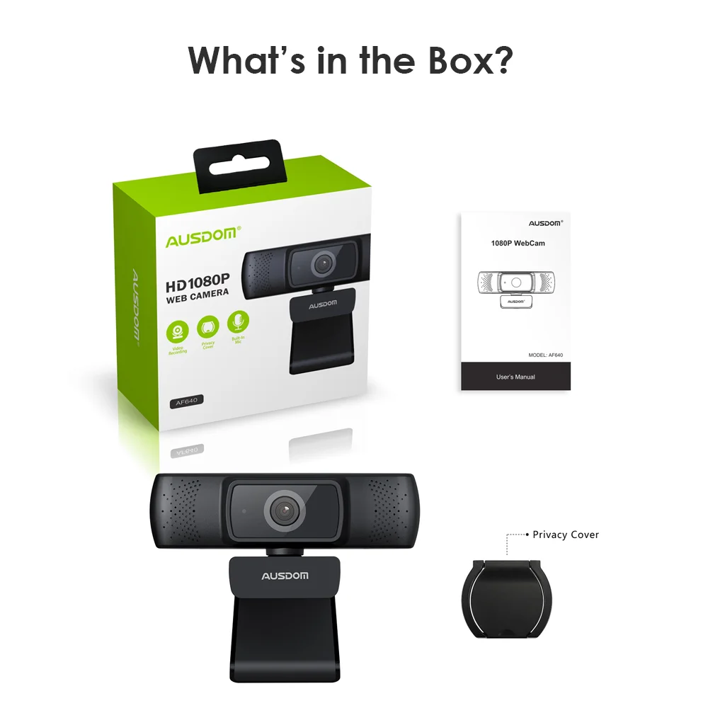 PAPALOOK AUSDOM AF640 Web Camera Full HD 1080P Autofocus untuk