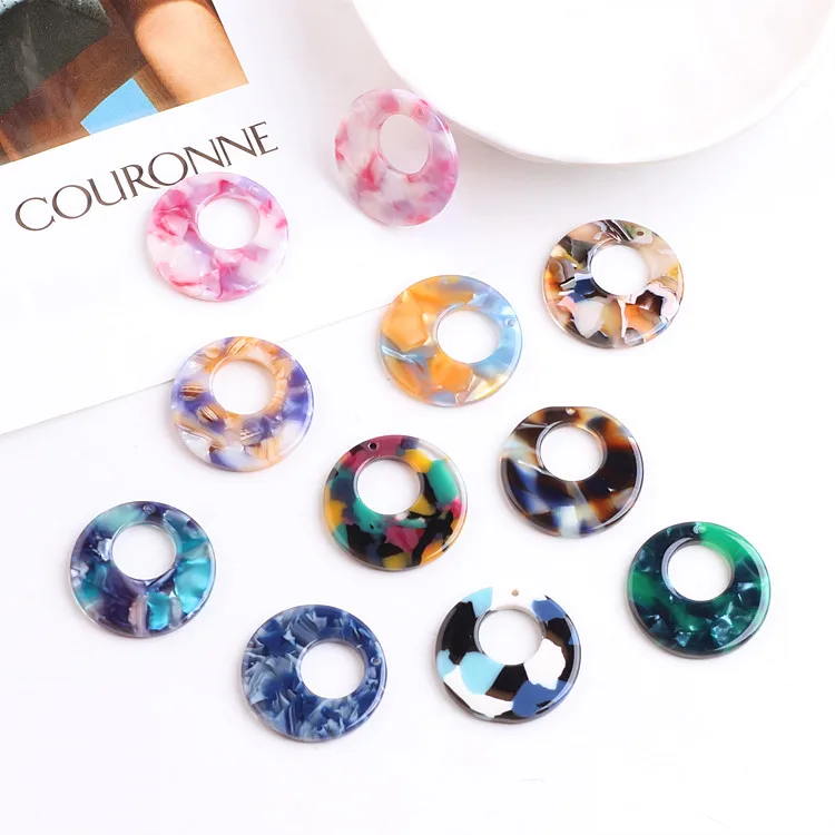 

DIY ear jewelry accessories imported from Japan South Korea circular wafer earbob acetate material pendant Pendant