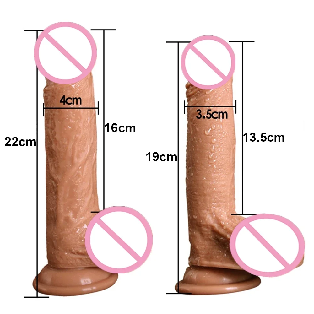 Adult Female Sex Toys 7/8 Inch Realistic Dildo Big Silicone Penis Dong With Suction Cup For Women
