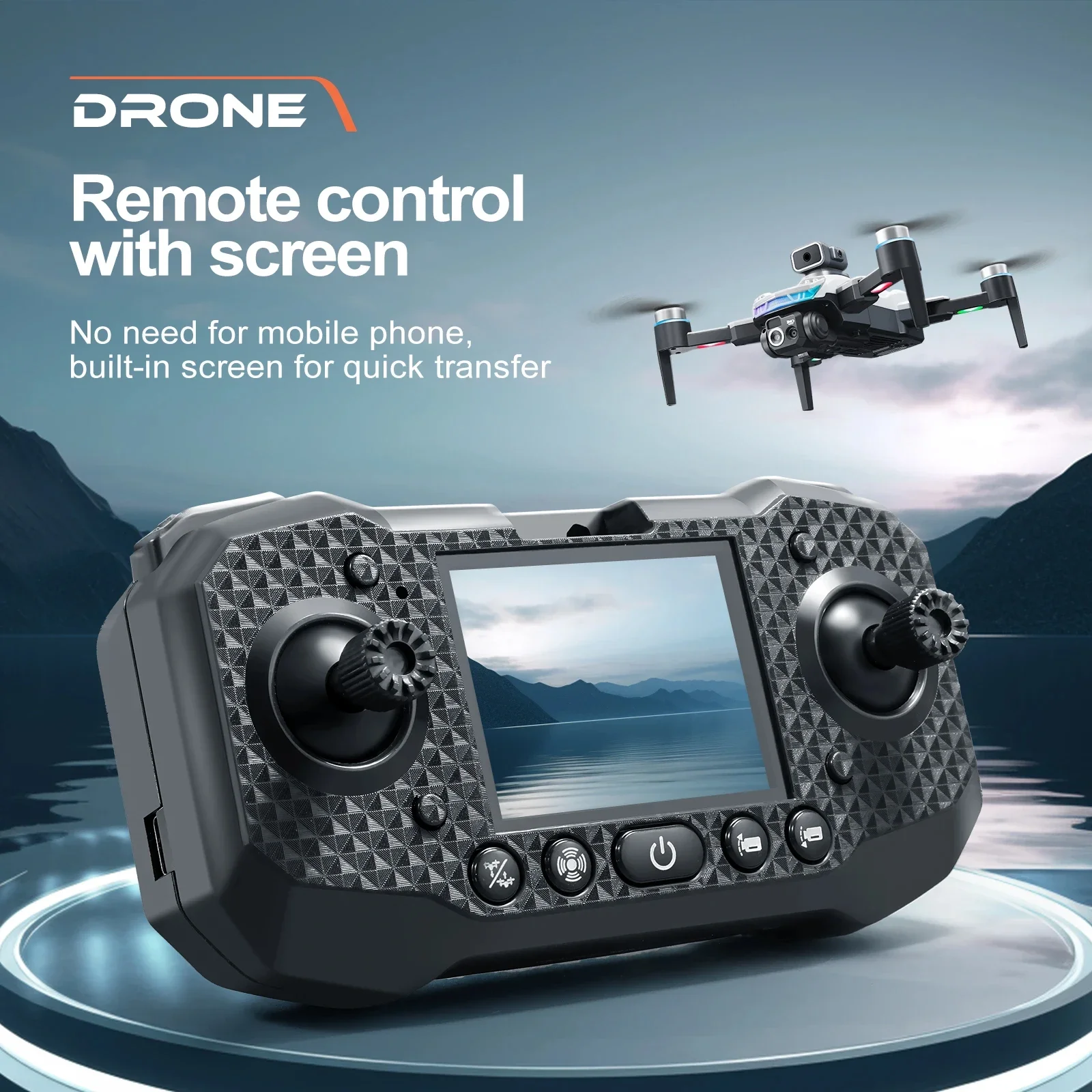 Drone Profissional com Câmera HD, 2 Baterias, Preto/Branco