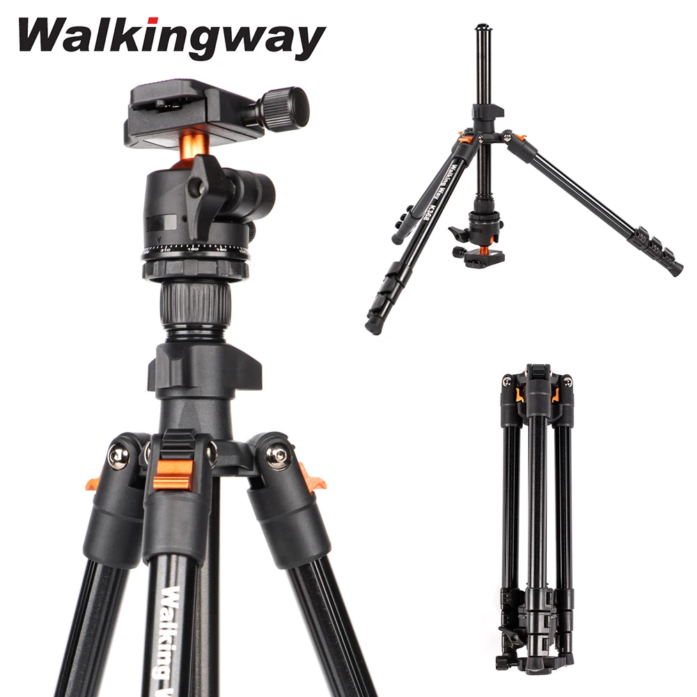 Walkingway-62.99 인치 카메라 삼각대, 알루미늄 휴대용 여행 경량 컴팩트 삼각대, 볼 헤드 포함, 카메라 프로젝터 이젤