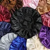 1pc Women's Solid Color Satin Wide-Brimmed Shower Cap, Suitable For Daily Use Silk Bonnet Satin Bonnet 3