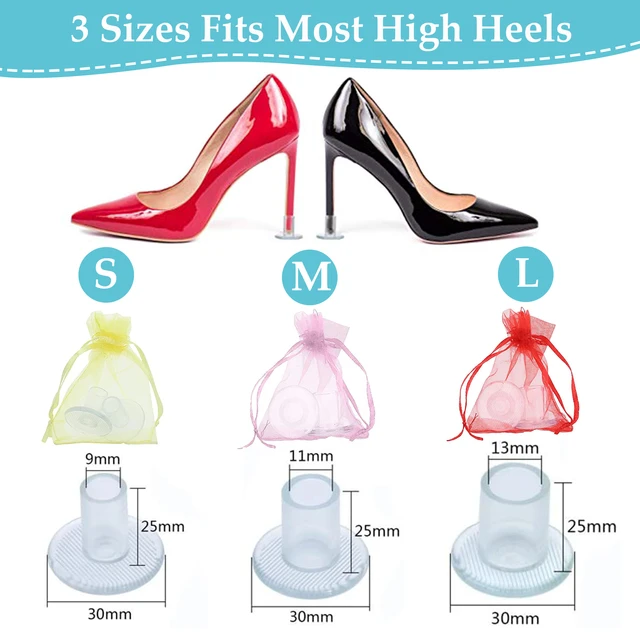 Amazon.com: High Heel Protectors Adjustable Size 12 Pairs Heel Stoppers for  Grass Wedding Outdoor Events Womens Shoes Guards Heel Covers  Small/Middle/Large Size Clear : Health & Household