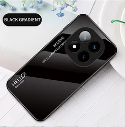 Gradient Tempered Glass Protective Glossy Back Cover Case for Redmi Note 11 4G (Black)