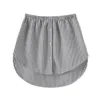 Plus Size Striped Shirt Extender Spring Fall Women Button Down Elastic Waist Curved Hem Fashion Pettiskirts A-Line Skirt 2