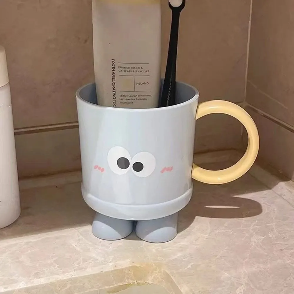 Cartoon Big Eyes Expression Plastic Toothbrush Cup For Bathroom_voghion.com