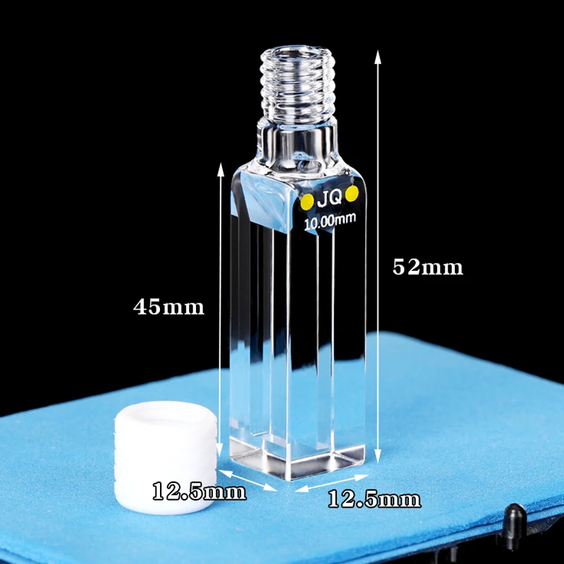 나사 캡이 있는 쿼츠 큐벳 셀 (10mm), 4 방향 조명, 700ul, 슬릿 2mm