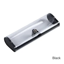 Stylish Transparent Multicolor Eyeglasses Case - Fashionable PVC Eyewear Accessory (Black - L)