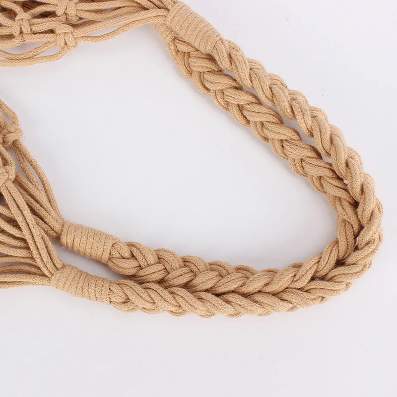 Fashion Crochet Bags for Women Summer Beach Tote Bag Raffia Aesthetic Totes Straw Handbag Bohemian Boho Woven Knit Shoulder Bag - 3