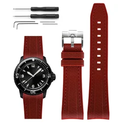 Enhanced Silicone Waterproof Sport Watch Strap for Men - Soft and Durable Wristband Accessory (Deep red - red)